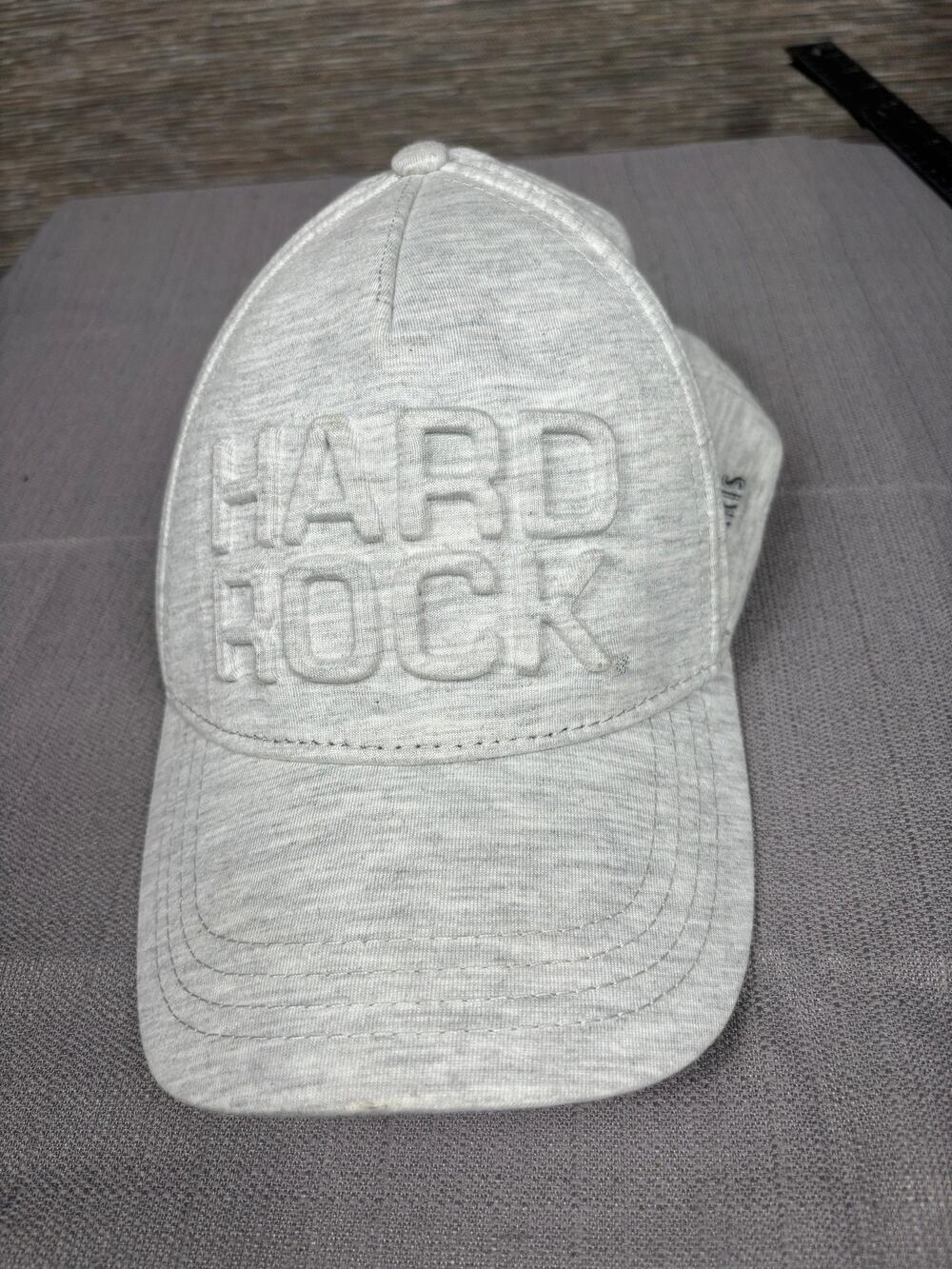 Hard Rock Hat Cap Fitted Mens Medium Gray Paris Logo Stretch Baseball Music